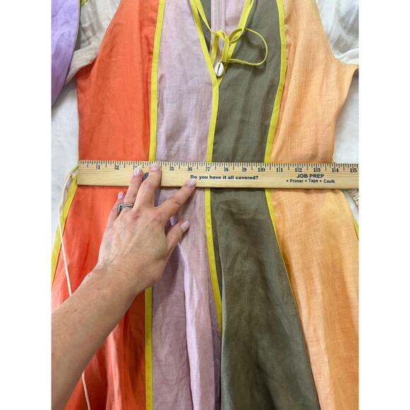 Zimmermann Lola Panelled Maxi Dress Womens 0 / 4 US Multicolor Belted Seashells - Picture 9 of 16